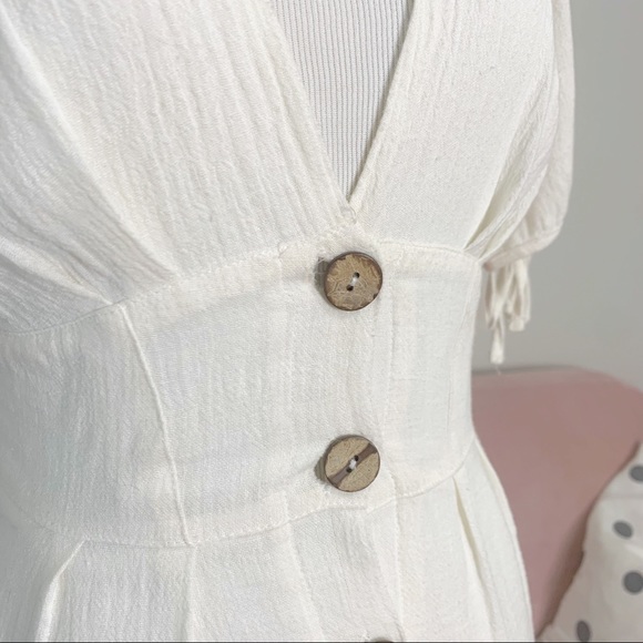 4SI3NNA Alexis Button Front Dress in Cream - Picture 4 of 11